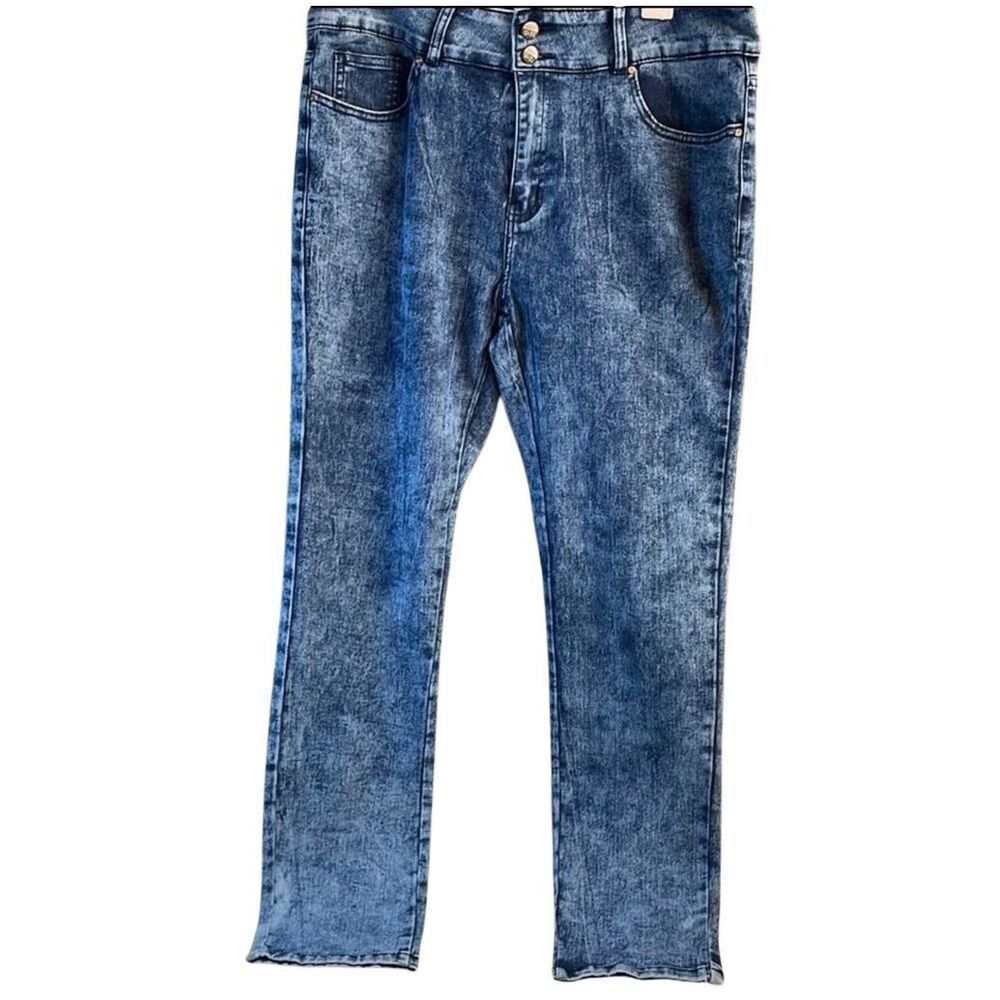 U-51 Women’s Size 20 Blue Denim Jeans Straight Leg Mid Rise Stretch